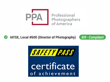 Member of The Professional Photographers Associationr / IER DoP Safety Pass Compliant